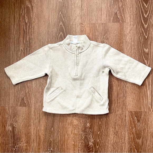 Janie and Jack Cream Oatmeal Surf School Cotton Pullover Top 18-24 Months - Picture 1 of 7